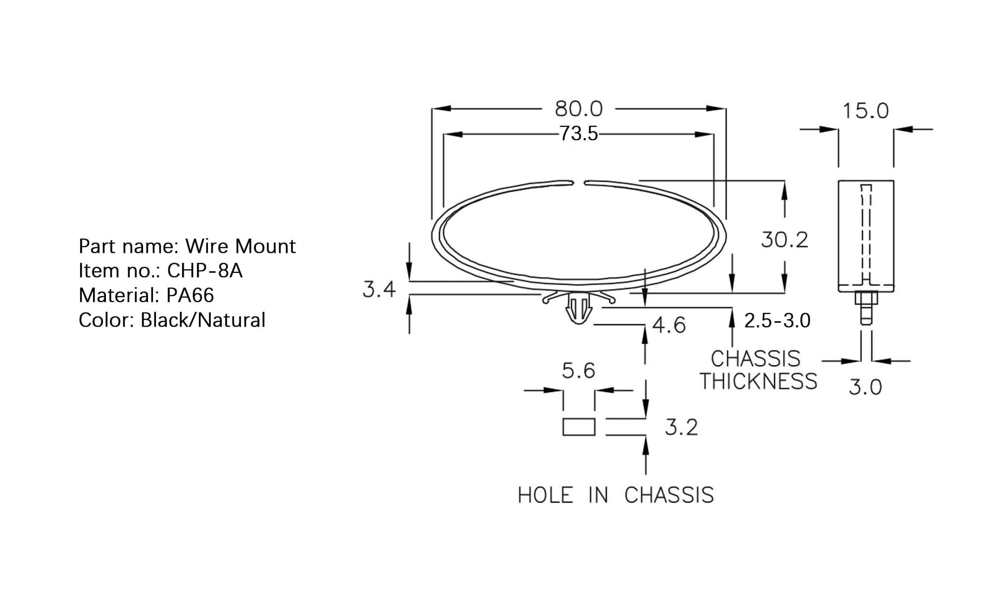 Plastic Wire Mount CHP-8A